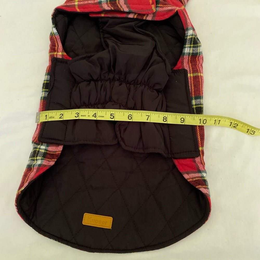 Kuoser reversible plaid and black dog jacket size M - Picture 8 of 10